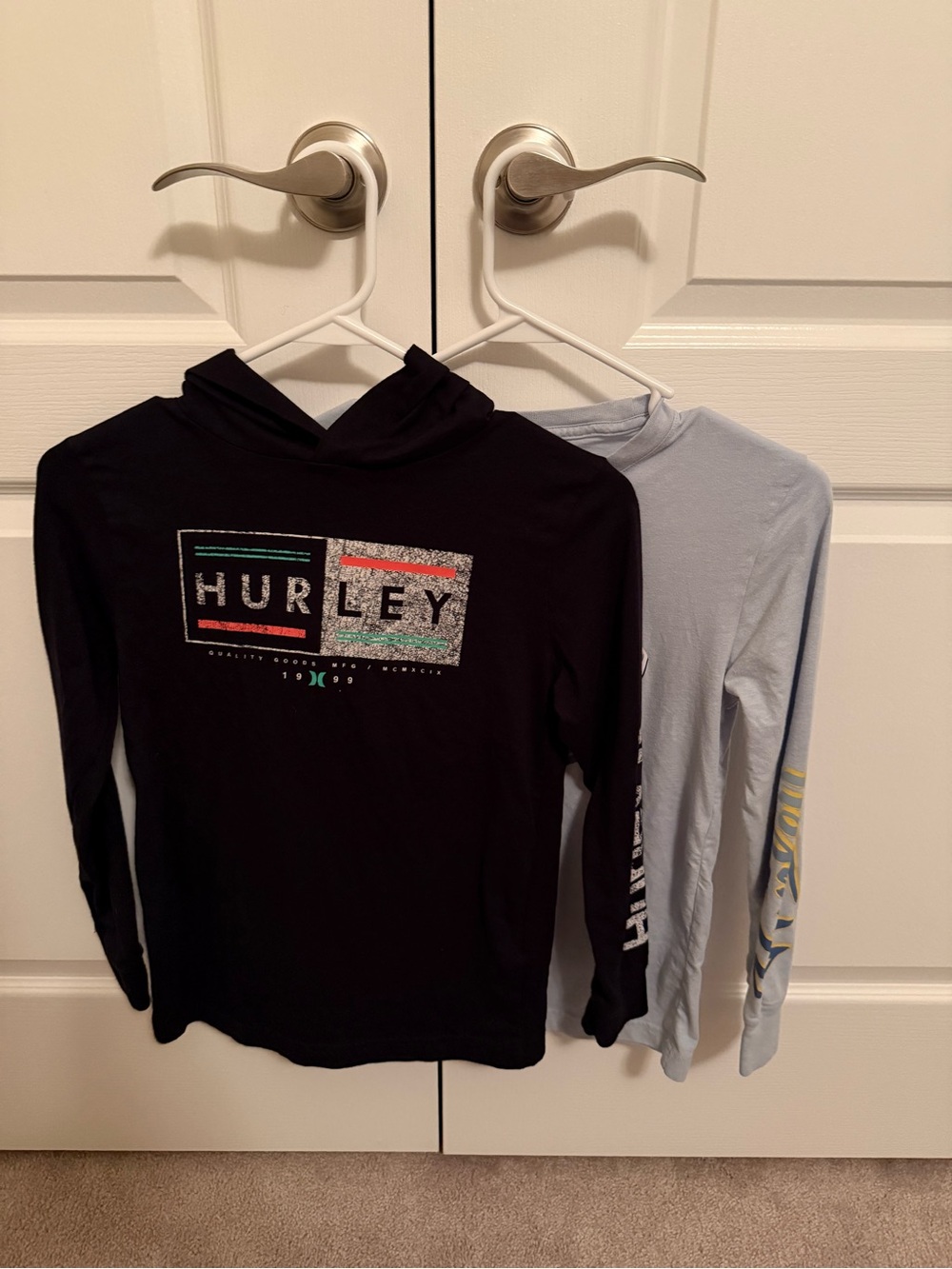 Set of 2 Hurley Boys Shirts Size Medium & Long Sleeve